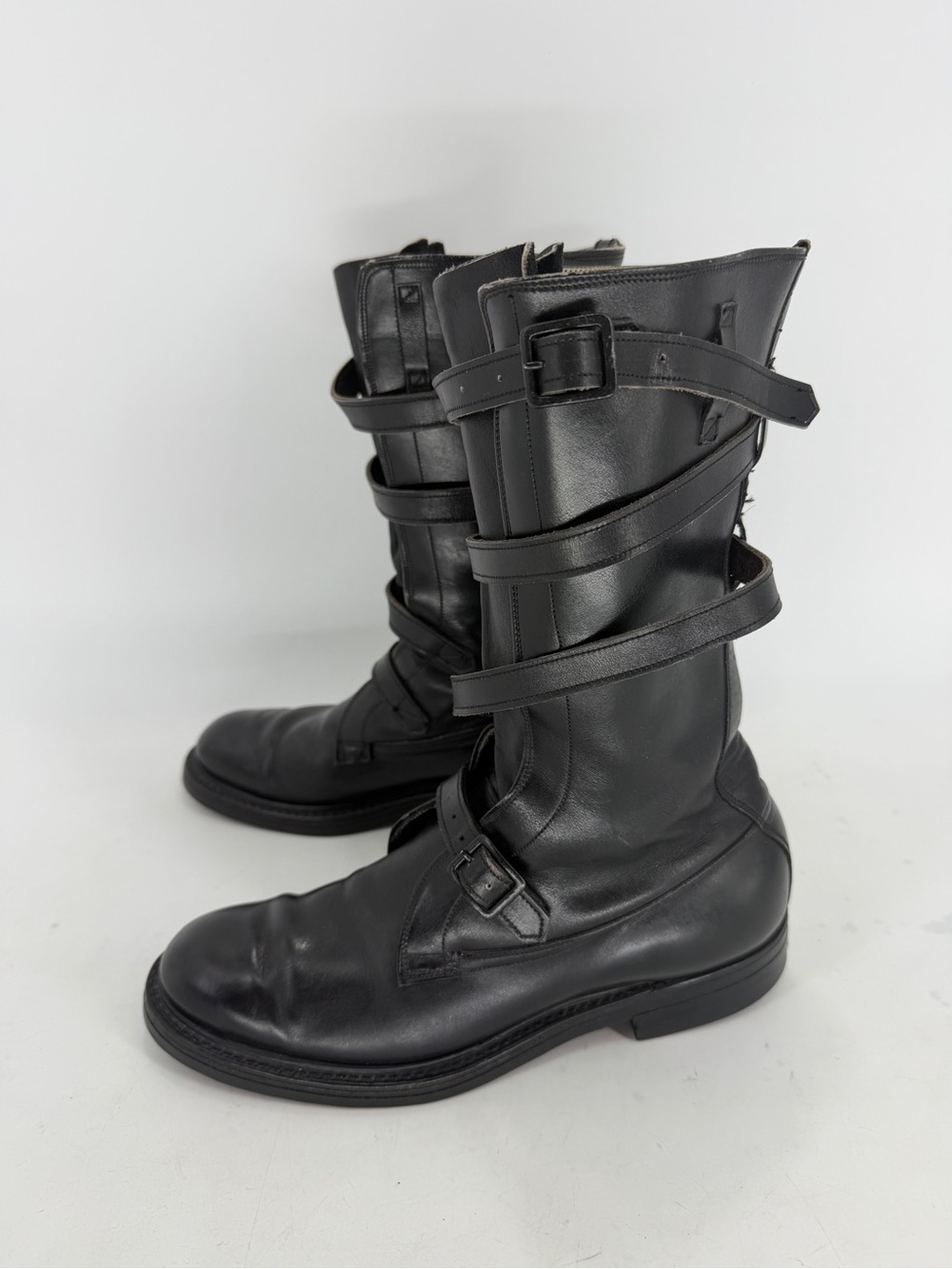Vintage Dehner’s Tanker Omaha Black Leather Buckle Moto Boots Women’s Size 9